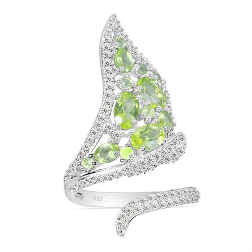 BUY PERIDOT GEMSTONE STYLISH RING IN 925 SILVER