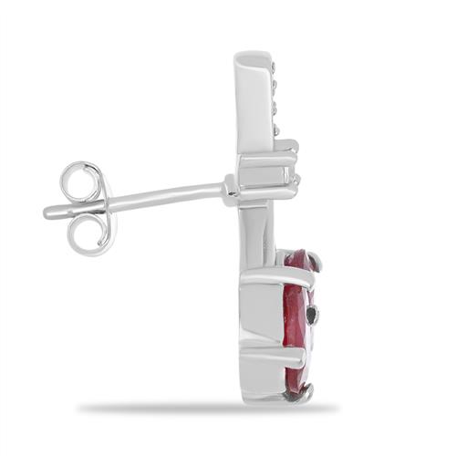 BUY STYLISH GARNET GEMSTONE EARRINGS IN STERLING SILVER