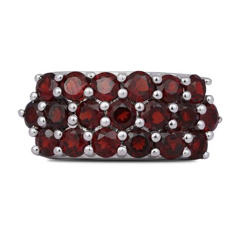 BUY NATURAL GARNET GEMSTONE CLUSTER RING IN 925 SILVER