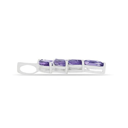 NATURAL AFRICAN AMETHYST GEMSTONE LEAF PENDANT IN 925 SILVER