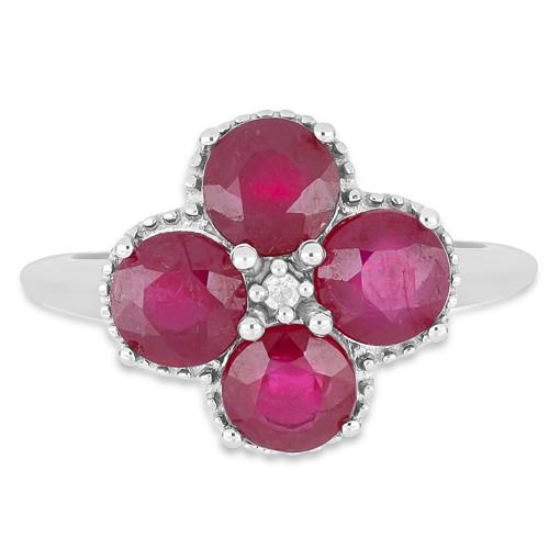 925 SILVER NATURAL GLASS FILLED RUBY MULTI GEMSTONE RING