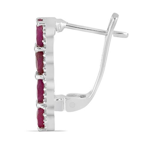 BUY NATURAL RUBY MULTI GEMSTONE EARRINGS IN 925 SILVER