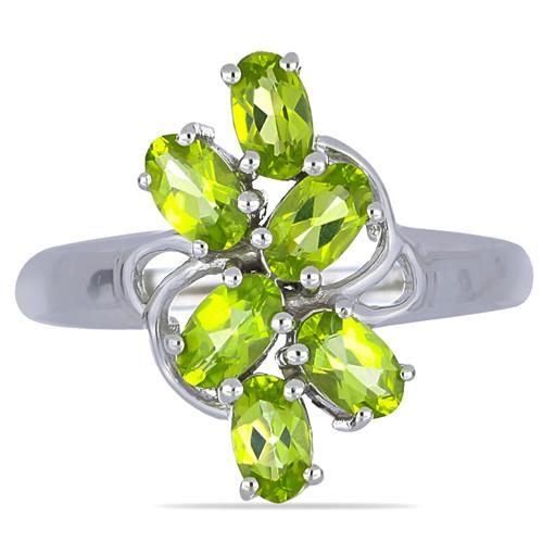 BUY NATURAL PERIDOT GEMSTONE RING IN STERLING SILVER