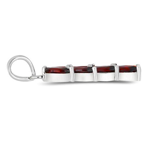  NATURAL GARNET GEMSTONE LEAF PENDANT IN 925 STERLING SILVER 