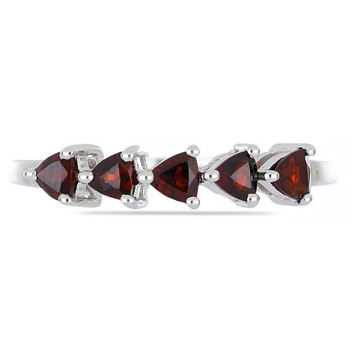 BUY GENUINE GARNET MULTI GEMSTONE STYLISH RING IN STERLING SILVER