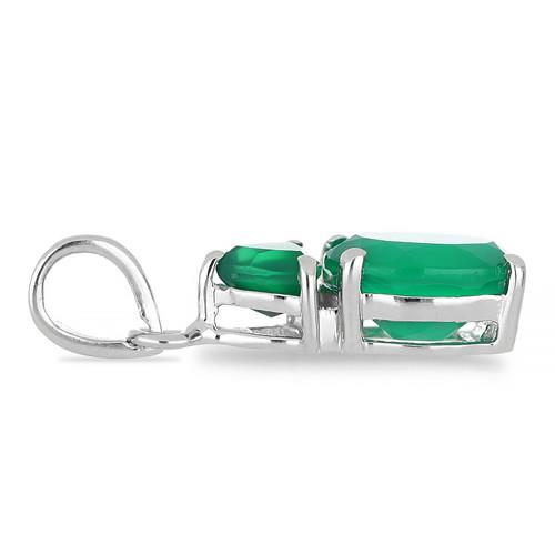 BUY NATURAL GREEN ONYX GEMSTONE PENDANT IN 925 SILVER