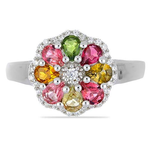 BUY NATURAL MULTI SAPPHIRE GEMSTONE RING IN 925 STERLING SILVER