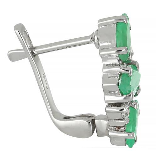 BUY NATURAL EMERALD GEMSTONE EARRINGS IN 925 SILVER