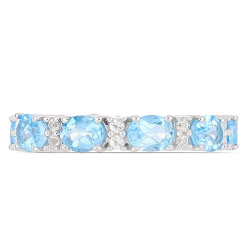 BUY NATURAL SWISS BLUE TOPAZ GEMSTONE RING IN STERLING SILVER