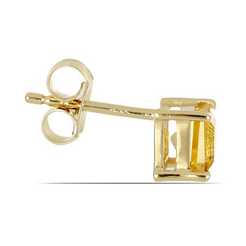 BUY REAL CITRINE SINGLE STONE EARRINGS IN 925 STERLING SILVER