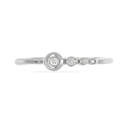 BUY STERLING SILVER NATURAL WHITE DIAMOND DOUBLE CUT GEMSTONE RING