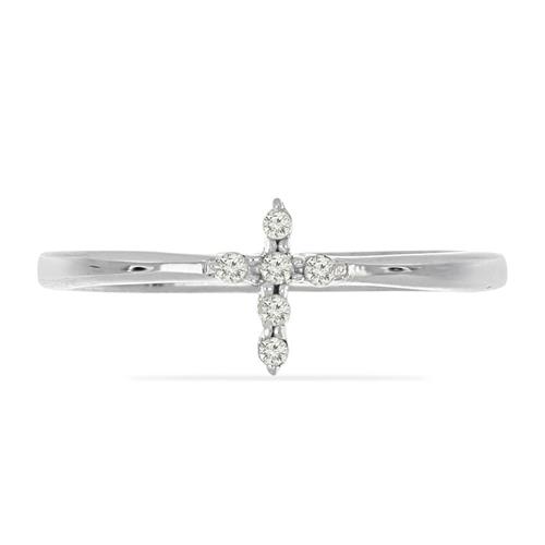 BUY REAL WHITE DIAMOND DOUBLE-CUT GEMSTONE RING IN 925 SILVER