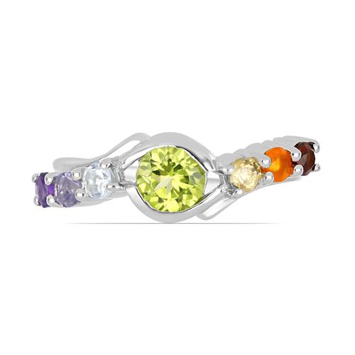 BUY 925 STERLING SILVER CHAKRA STONES UNIQUE RING