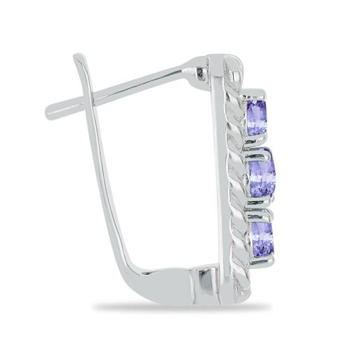 BUY NATURAL TANZANITE GEMSTONE UNIQUE EARRINGS IN 925 SILVER