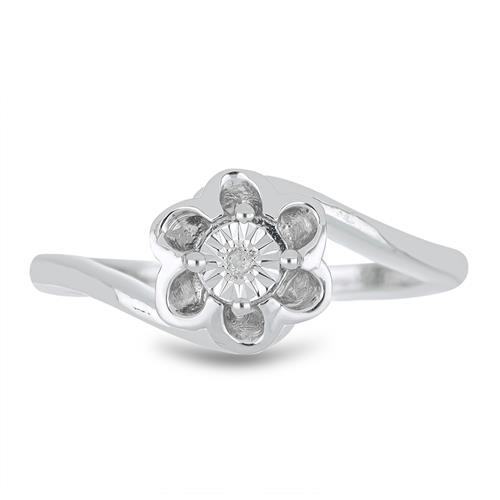 BUY NATURAL WHITE DIAMOND DOUBLE CUT GEMSTONE STYLISH RING IN 925 SILVER  