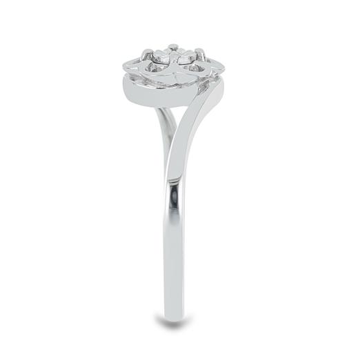 BUY NATURAL WHITE DIAMOND DOUBLE CUT GEMSTONE STYLISH RING IN 925 SILVER  