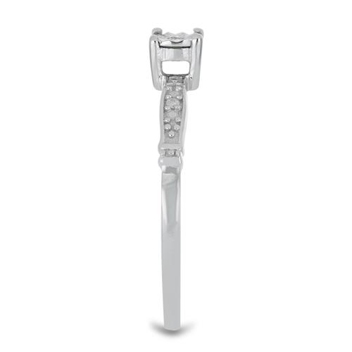 BUY NATURAL WHITE DIAMOND DOUBLE CUT GEMSTONE RING IN 925 SILVER 