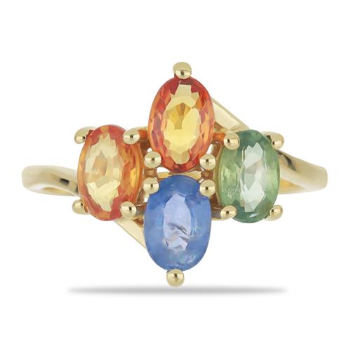 BUY 925 SILVER NATURAL MULTI SAPPHIRE GEMSTONE RING 