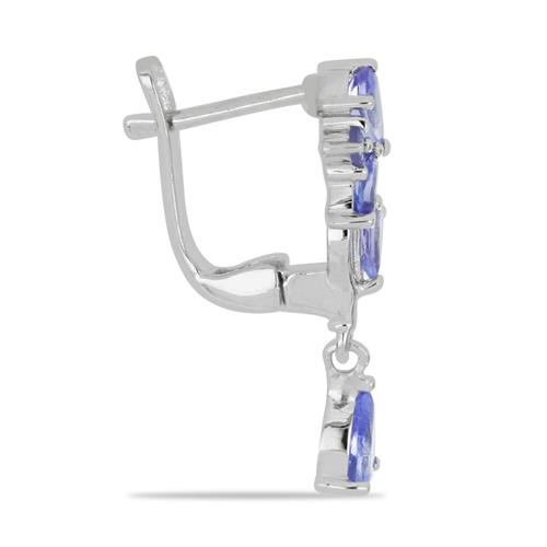 BUY NATURAL TANZANITE GEMSTONE EARRINGS IN 925 SILVER 