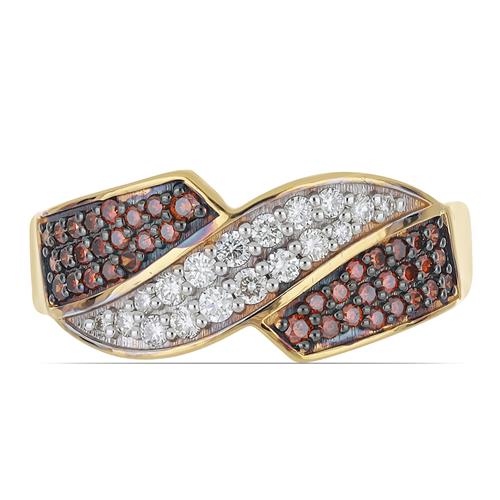 BUY NATURAL RED DIAMOND DOUBLE CUT GEMSTONE RING IN 14K GOLD