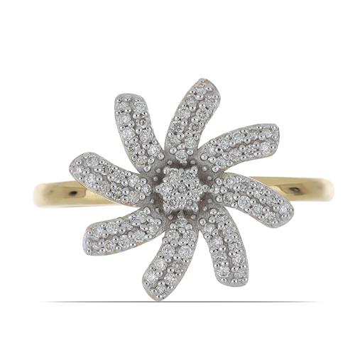 BUY 14K GOLD DIAMOND DOUBLE CUT GEMSTONE FLORAL RING 