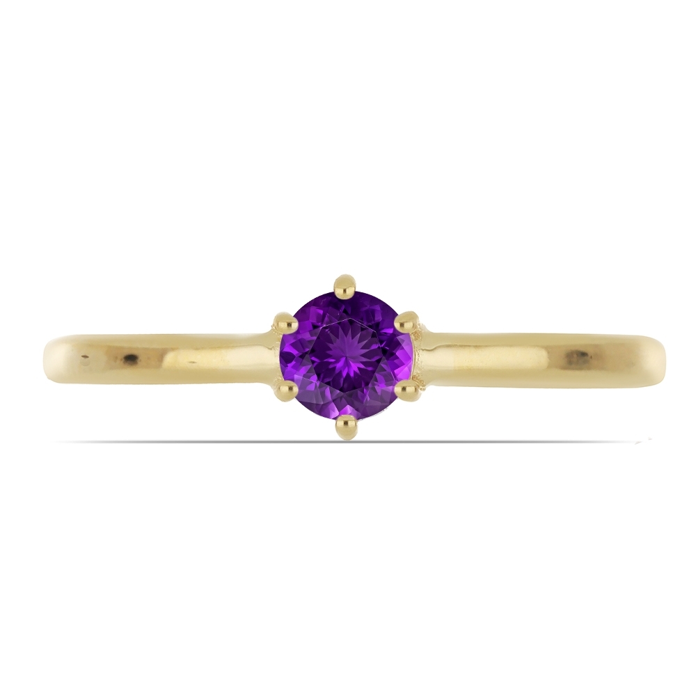 Wholesale 14K Gold Round White Topaz 6-Prong Solitaire Ring Manufacturers in USA