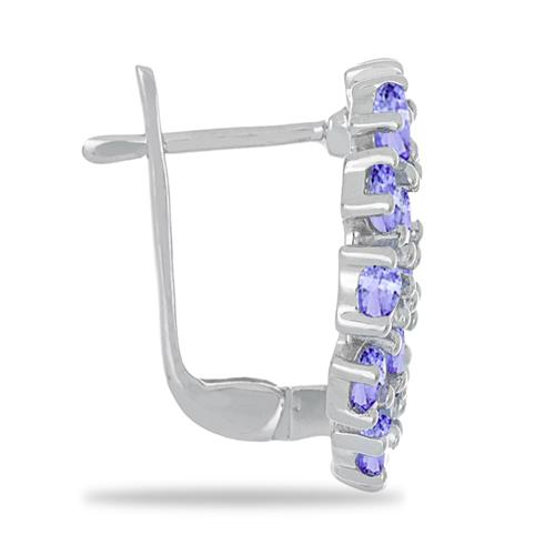 BUY NATURAL TANZANITE GEMSTONE CLUSTER EARRING IN 925 SILVER