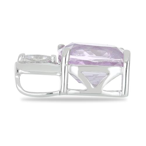 BUY STERLING SILVER BRAZILIAN AMETHYST WITH WHITE ZIRCON GEMSTONE BIG STONE  PENDANT