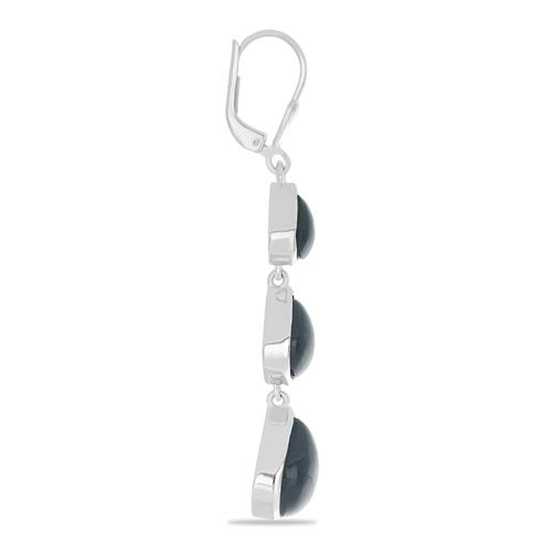 BUY STERLING SILVER NATURAL BLACK ONYX GEMSTONE EARRINGS 