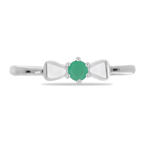 BUY 925 STERLING SILVER NATURAL EMERALD GEMSTONE RING 