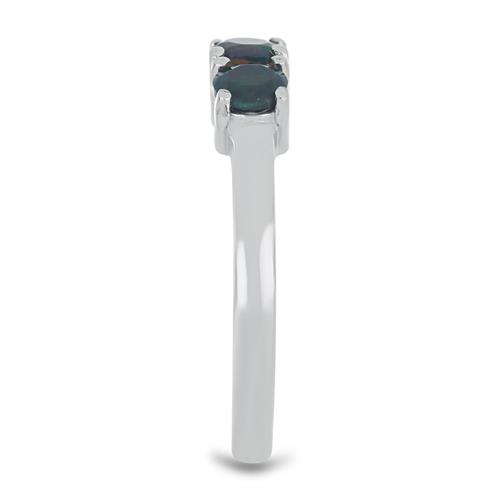 BUY STERLING SILVER NATURAL BLACK ETHIOPIAN OPAL WITH WHITE ZIRCON GEMSTONE RING 