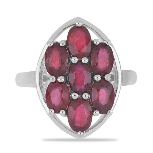 BUY STERLING SILVER GLASS FILLED RUBY GEMSTONE RING 