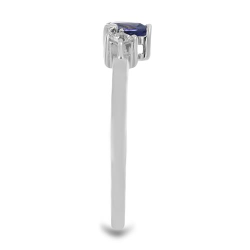 BUY NATURAL IOLITE WITH WHITE ZIRCON GEMSTONE RING 