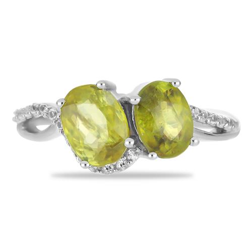 BUY REAL PERIDOT GEMSTONE RING IN 925 SILVER 