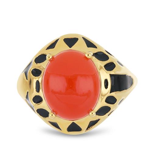 BUY 925 SILVER NATURAL CARNELIAN GEMSTONE ENAMEL RING 