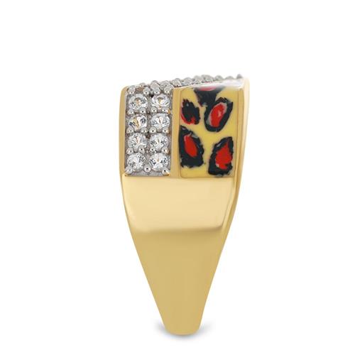 BUY REAL AFRICAN WHITE TOPAZ GEMSTONE ENAMEL RING IN STERLING SILVER 