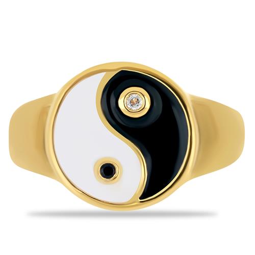BUY 925 SILVER NATURAL BLACK SPINEL WITH AFRICAN WHITE TOPAZ GEMSTONE ENAMEL RING 