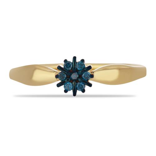 BUY REAL BLUE DIAMOND GEMSTONE RING IN GOLD PLATED 