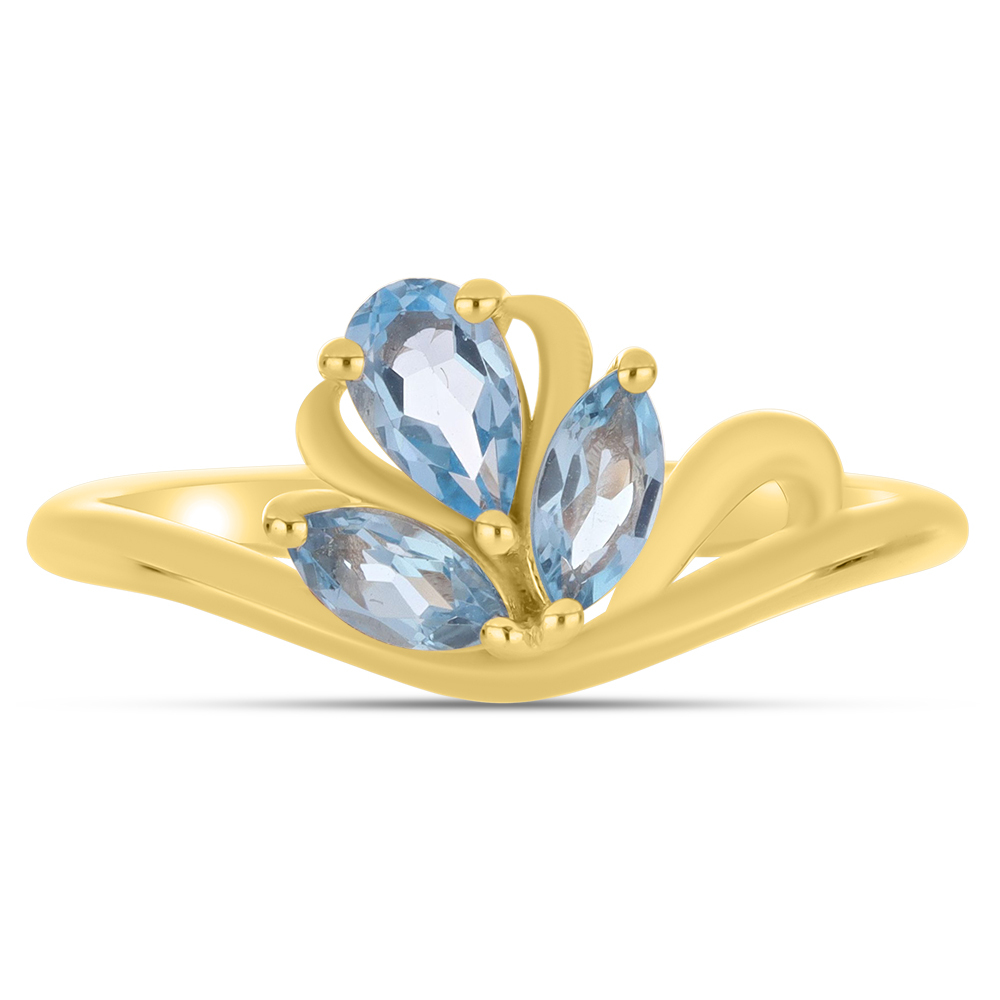 BUY 14K GOLD WITH NATURAL SWISS BLUE TOPAZ GEMSTONE RING WHOLESALER