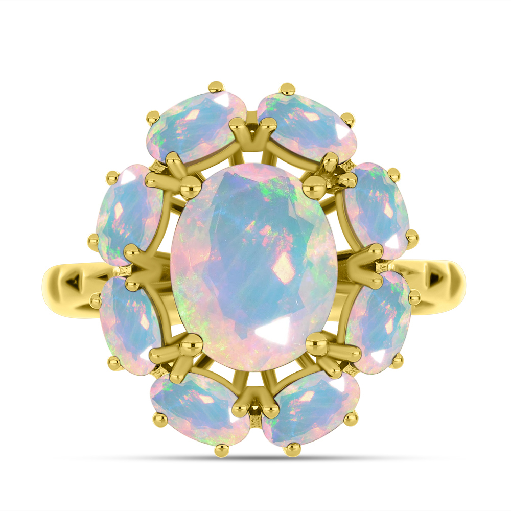 BUY 14K GOLD WITH ETHIOPIAN OPAL GEMSTONE RING 