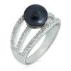BUY STYLISH BLACK PEARL GEMSTONE  RING IN STERLING SILVER