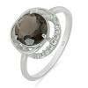 BUY NATURAL SMOKY GEMSTONE CLASSIC RING IN 925 SILVER