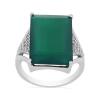 BUY REAL GREEN ONYX GEMSTONE BIG STONE RING IN 925 SILVER