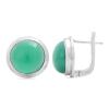 BUY REAL GREEN ONYX GEMSTONE BIG STONE EARRINGS IN STERLING SILVER