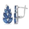 BUY 925 STERLING SILVER NATURAL BLUE KYANITE GEMSTONE LEAF EARRINGS 