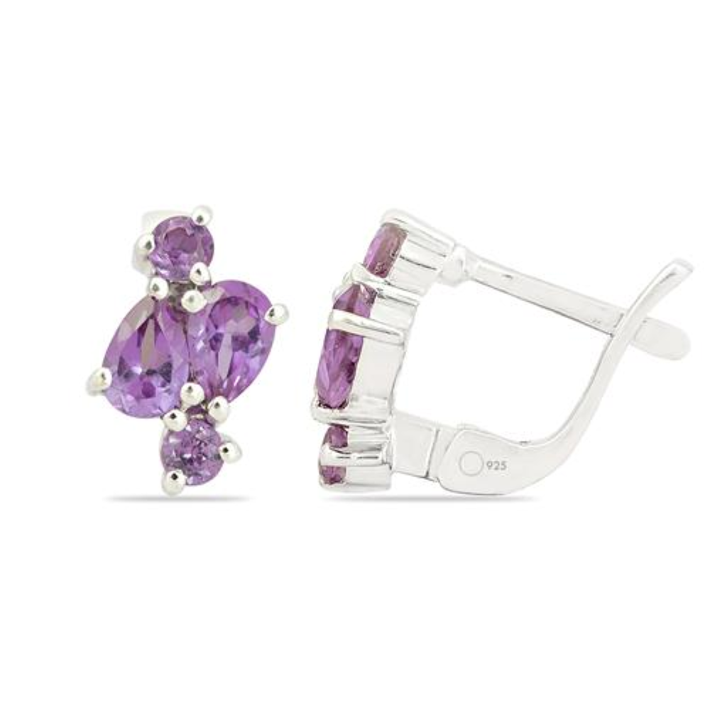 BUY STERLING SILVER SYNTHETIC ALEXANDERITE GEMSTONE EARRINGS