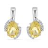 BUY REAL CITRINE GEMSTONE CLASSIC EARRINGS IN STERLING SILVER