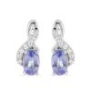 BUY STERLING SILVER NATURAL TANZANITE GEMSTONE CLASSIC EARRINGS