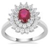 BUY 925 SILVER NATURAL RUBY GEMSTONE STYLISH HALO RING