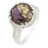 BUY SYNTHETIC AMETRINE GEMSTONE BIG STONE RING IN STERLING SILVER